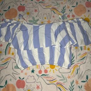 Rue21 Light Blue and‎ White Striped Blouse